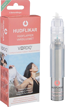 VOORDIQ Hudflikar – förpackning och applikator